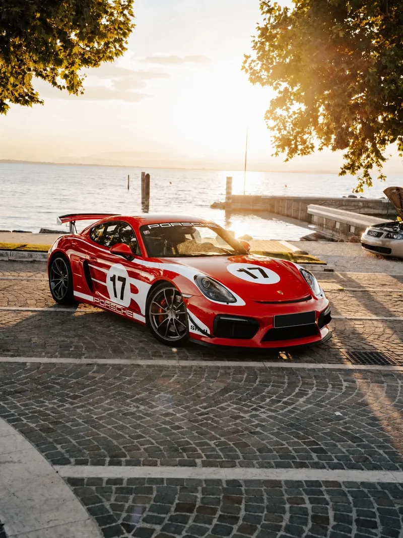 Porsche im Rennsportdesign am Wasser