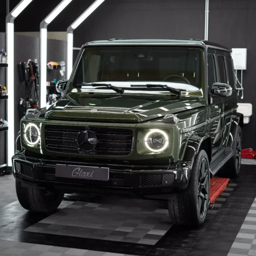 Mercedes-Benz G500 in oliv Metallic mit Keramikversiegelung